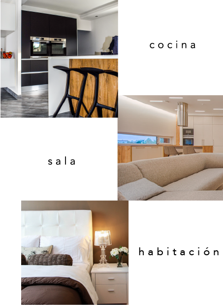 espacios, sala, habitación y cocina