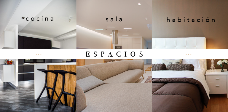 espacios, sala, habitación y cocina