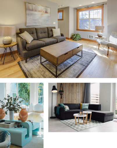 galería de fotografías con diferentes estilos de sala